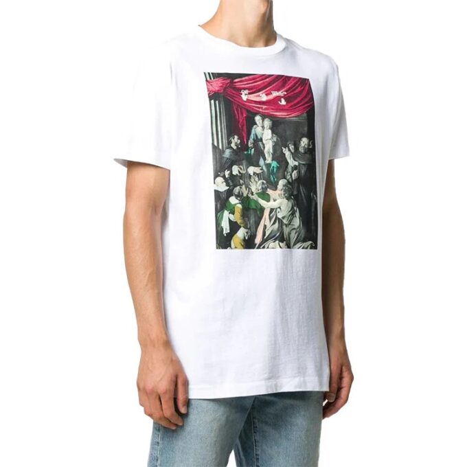 FW20 Caravaggio-tryckt vit herrtröja