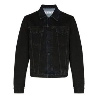 FW20 Denimjacka med piltryck för män, svart
