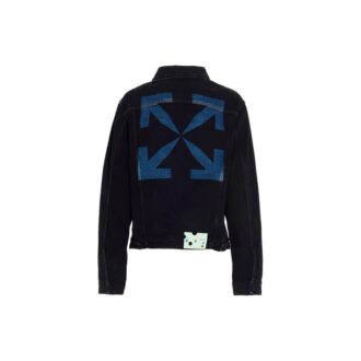 FW20 Denimjacka med piltryck för män, svart