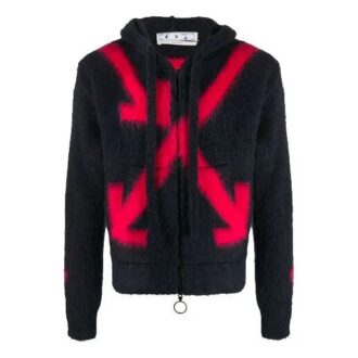 FW20 Fuzzy Arrows Arrow Huvtröja med långa ärmar för män Svart