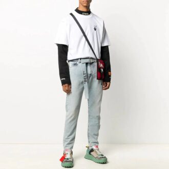 FW20 Human Skeleton Arrow kortärmad T-shirt för män, vit