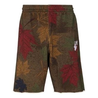 FW20 Leaf Camouflage Arrow Applique Shorts för män Khaki/Grön