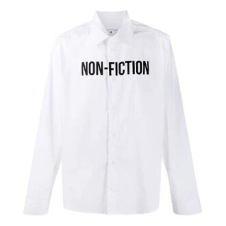 FW20 Non-Fiction-tryck, långärmad skjorta för män, vit