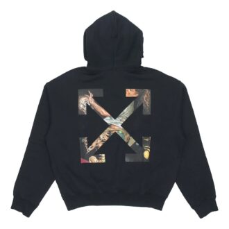 FW20 Painting Arrow Hooded Sweater Herr Svart