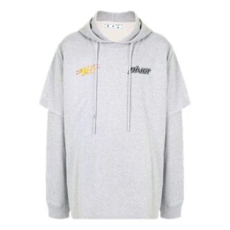 FW20 Pivo Flash Logo Applique Hooded Sweater Men’s Grey