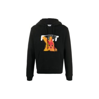 FW20 Pivot Fish-tryckad huvtröja för män, svart