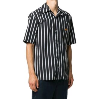 Fw20 randig bowlingformad kortärmad skjorta i Shorts-modell