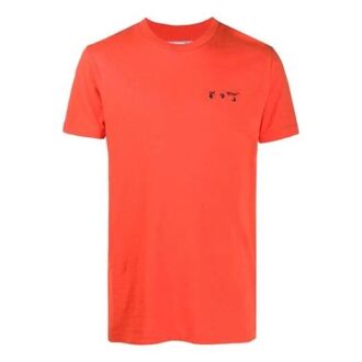 FW20 T-shirt med logotypapplikation och korta ärmar för män, orange