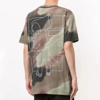 FW20 T-shirt med tryckt logotyp för män, grön
