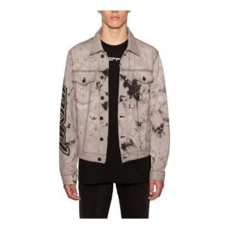 FW20 Tie-dye-tryckt Denimjacka för män, grå