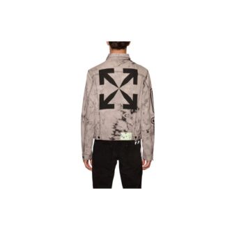 FW20 Tie-dye-tryckt Denimjacka för män, grå