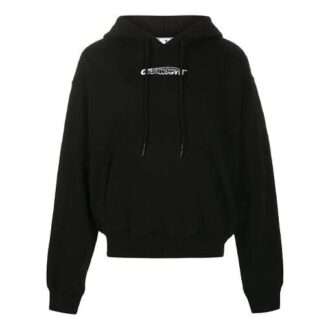 FW20 Tryckt hoodie för män, svart