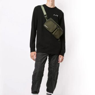 FW20 Tryckt långärmad herrtröja Svart