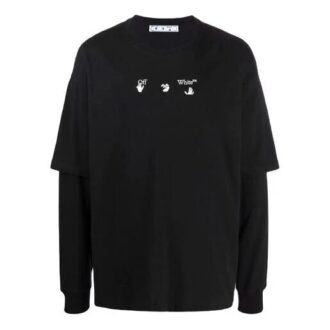 FW21 Alfabetmönster, rund hals, långärmad, svart