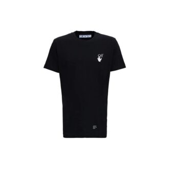 FW21 Alfabettryck Rund hals Shorts-version Svart