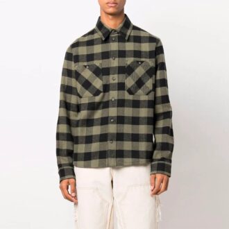 FW21 Arrow flanellrutig långärmad skjorta, lös passform, gul