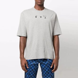 FW21 Arrow Logo-tryck Rund hals Kortärmad Standardversion Grå