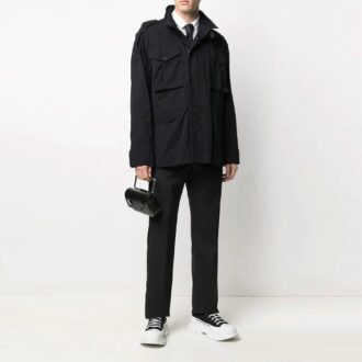 FW21 Arrows Logo Cargo Pocket enfärgad långärmad jacka standardversion svart