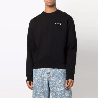 FW21 Arrows-mönster Rundhalsad Pullover-version Svart