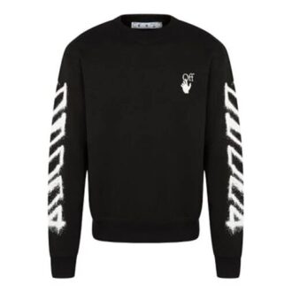 FW21 Bomullsklassisk Arrows-mönstrad rundhalsad långärmad version Svart
