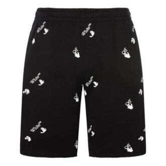 FW21 Bomullsshorts med heltäckande alfabetmönster, casual-version, svart