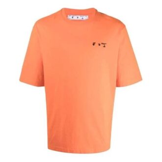 FW21 Bröstlogotyp tryck Rund hals Kortärmad Standardversion Orange