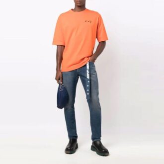 FW21 Bröstlogotyp tryck Rund hals Kortärmad Standardversion Orange