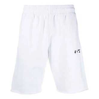 FW21 Byxor med logotryck och elastisk midja, sportshortsversion, vit