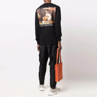 FW21 Caravaggio-målning enfärgad långärmad vanlig version svart
