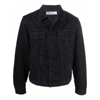 FW21 Casual Denimjacka med revers, lös passform, svart