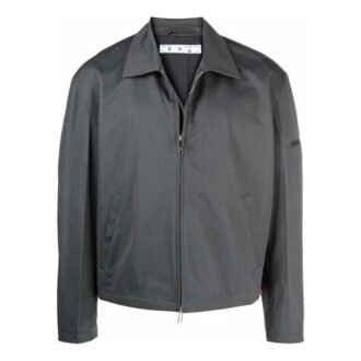 FW21 Jacka med dragkedja och enfärgad krage, grå