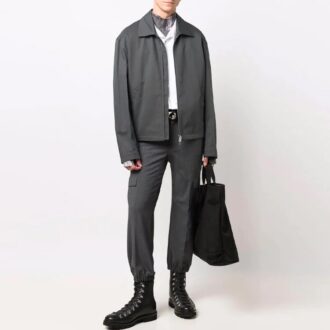 FW21 Jacka med dragkedja och enfärgad krage, grå