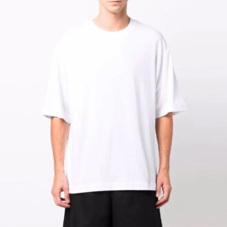 FW21 Kortärmad skjorta med logomönster, lös passform, vit