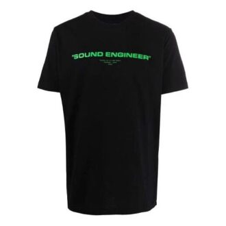 FW21 Kortärmad tröja med alfabetmönster, standardmodell, svart
