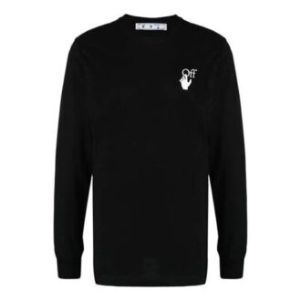 FW21 Logo med pilmönster, rund hals, långärmad, svart