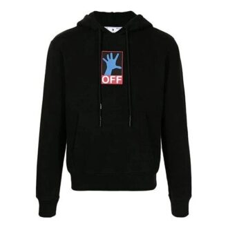 FW21 Logo-tröja med huva och långa ärmar Svart