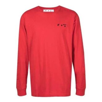 FW21 Logo-tryck Rundhalsad tröja Långärmad Herr Röd