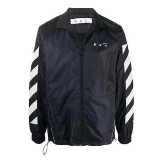 FW21 Logo-tryckt vindjacka, standardversion, svart