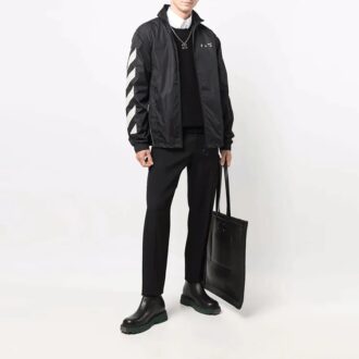 FW21 Logo-tryckt vindjacka, standardversion, svart