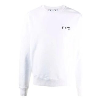 FW21 Logomönster Rund hals Långärmad Vanlig version Vit
