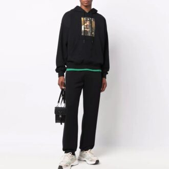 FW21 Mönster Alfabettryck Dragsko Pullover-version Svart