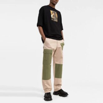 FW21 Mönstertryck Rund hals Kortärmad Slim Fit-version Svart