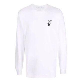 FW21 Mönstertryck Rundhalsad tröja Långärmad version Vit