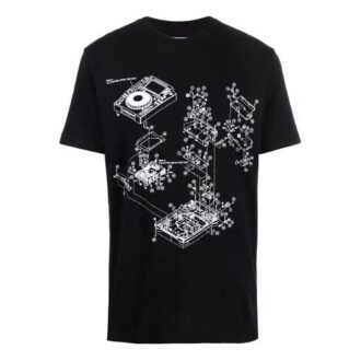 FW21 Mönstrad rundhalsad Shorts-version Svart