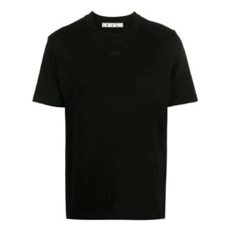 FW21 Pilmönster enfärgad rundhalsad kortärmad vanlig version svart