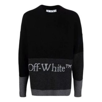 FW21 Tröja med logotypmönster och långa ärmar Svart