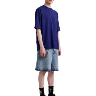 FW21 Överdimensionerad kortärmad blå Shorts med gummipil