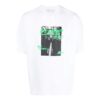 Off-White Herr FW22 T-shirt med alfabettryck, rund hals och korta Shorts, vit