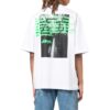 Off-White Herr FW22 T-shirt med alfabettryck, rund hals och korta Shorts, vit