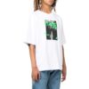 Off-White Herr FW22 T-shirt med alfabettryck, rund hals och korta Shorts, vit